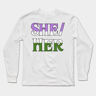 Genderqueer She/Her Long Sleeve T-Shirt